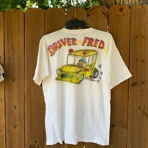 Vintage "Driver Fred" hand painted T-shirt size Large.